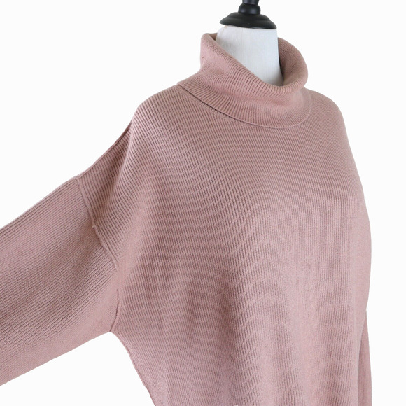 Free People Size L Softly Structured Tunic Sweater Dusty Pink Mauve - Picture 6 of 10